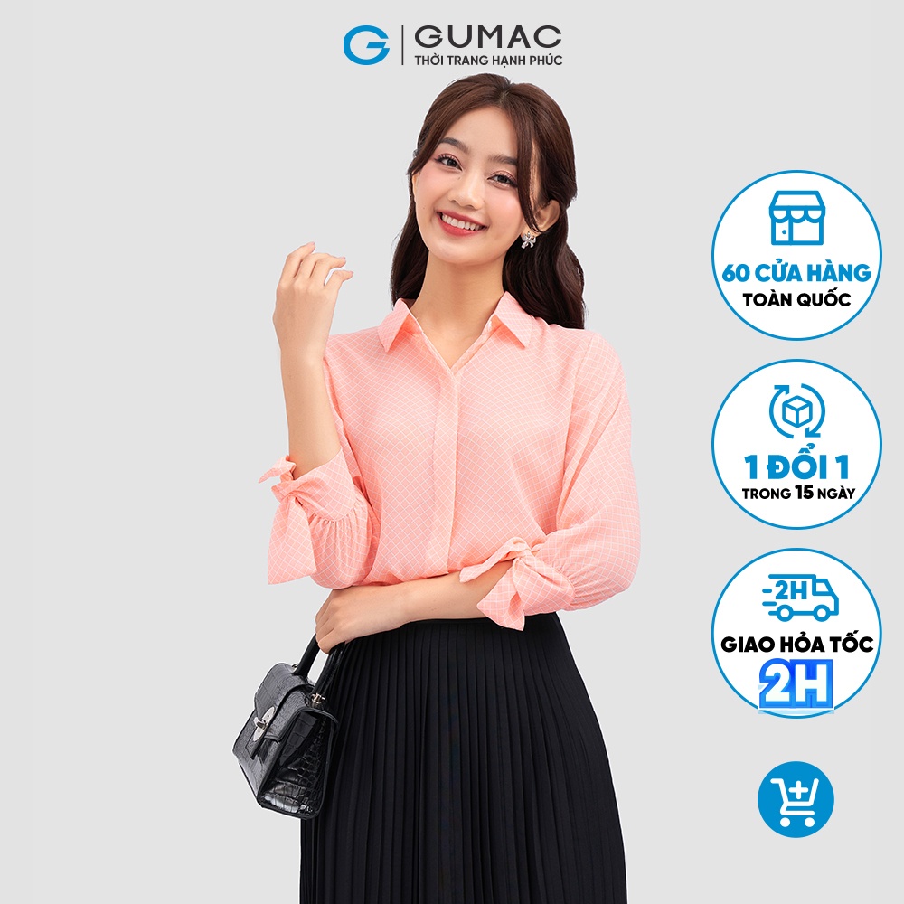 Áo sơ mi tay lỡ thời trang GUMAC AC12025
