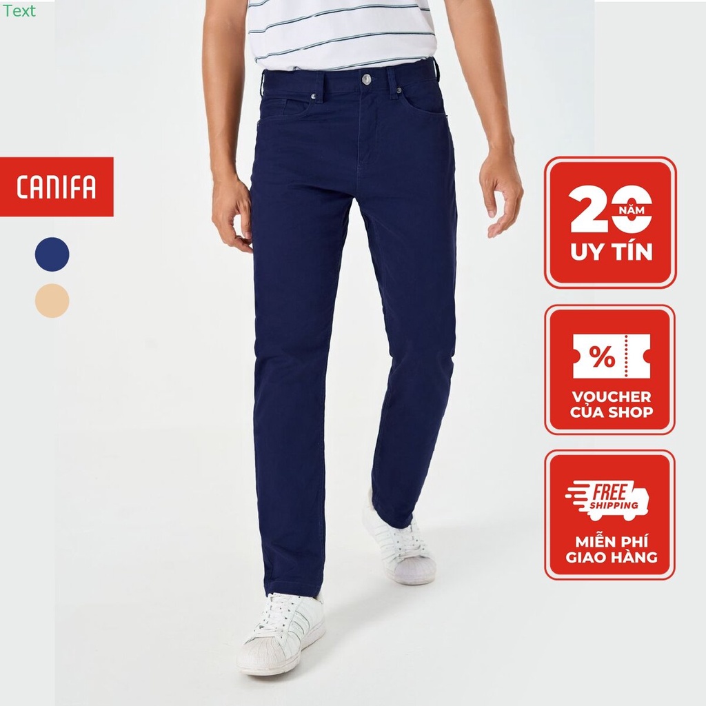 Quần khaki nam CANIFA chất liệu cotton kiểu dáng basic phom ôm 8BK22A004