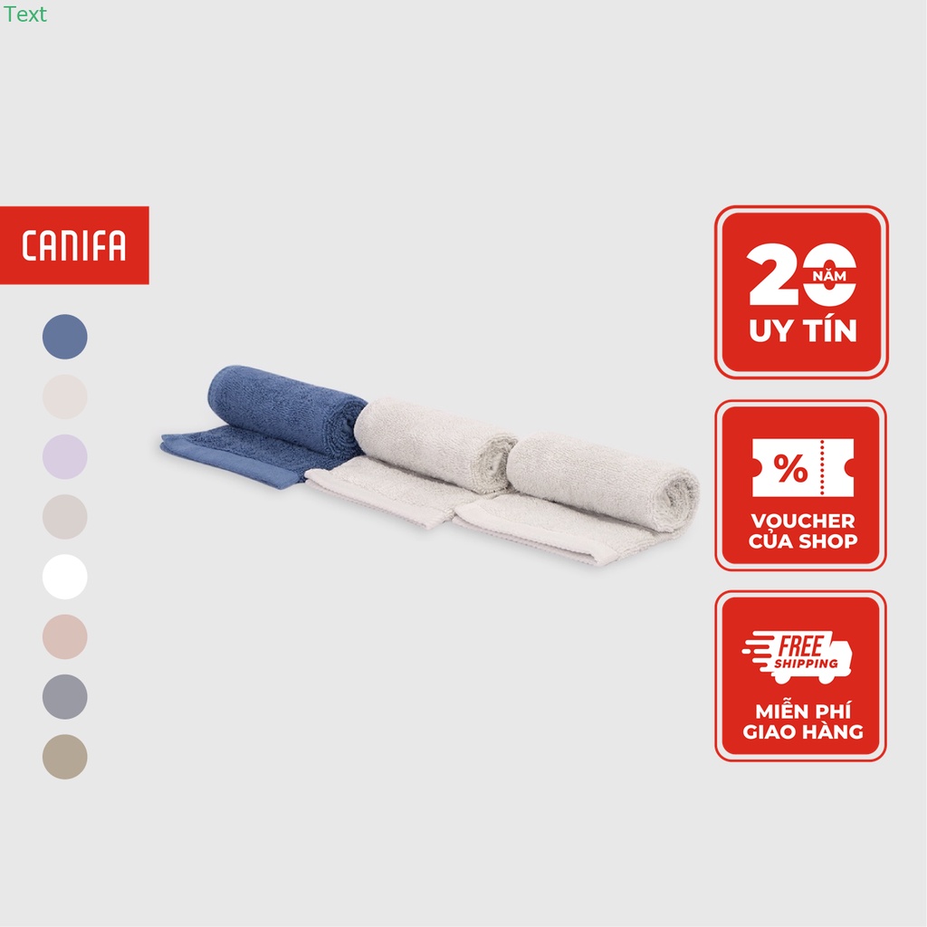 Pack 3 khăn mặt CANIFA 100% cotton mềm mại kích thước 42x28cm 9HA22A020