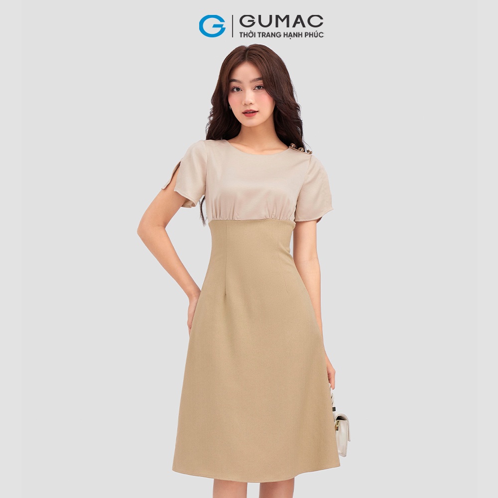 Đầm tay xẻ thời trang GUMAC DC12057