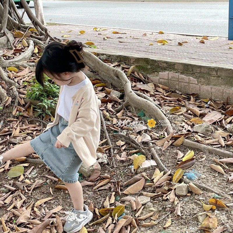 Chân Váy denim Thời Trang Xuân Hè Hàn Quốc 2023 Dễ Phối Đồ Cho Bé Gái