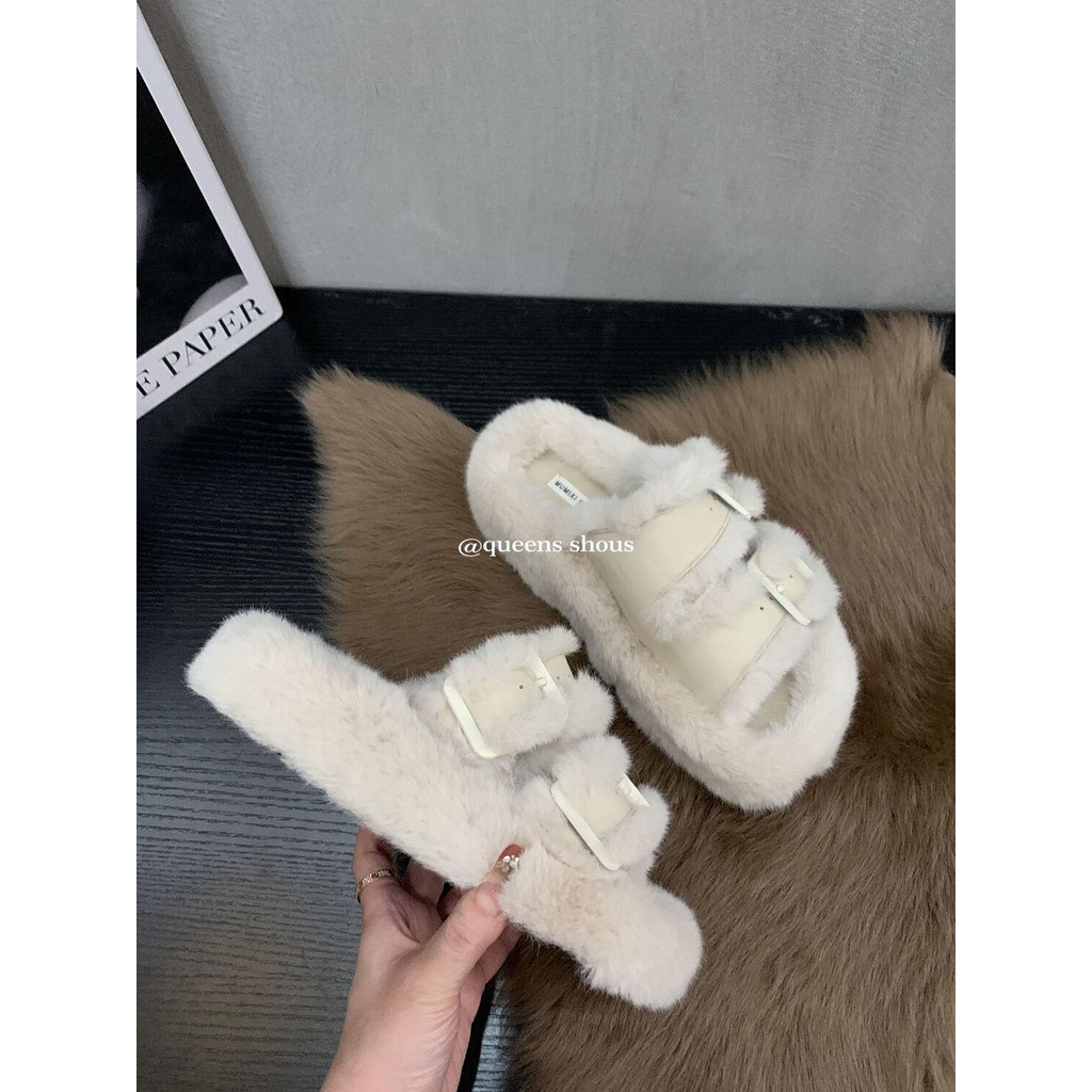 Dép Lông Nhung Đế Dày Thời Trang Thu Đông Cho Nữ