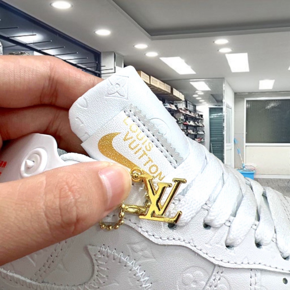 Giày AF1 LV Trắng, Giày thể thao Air Force mix LV trắng bản cao cấp Full Box - Yabi_ Boutique