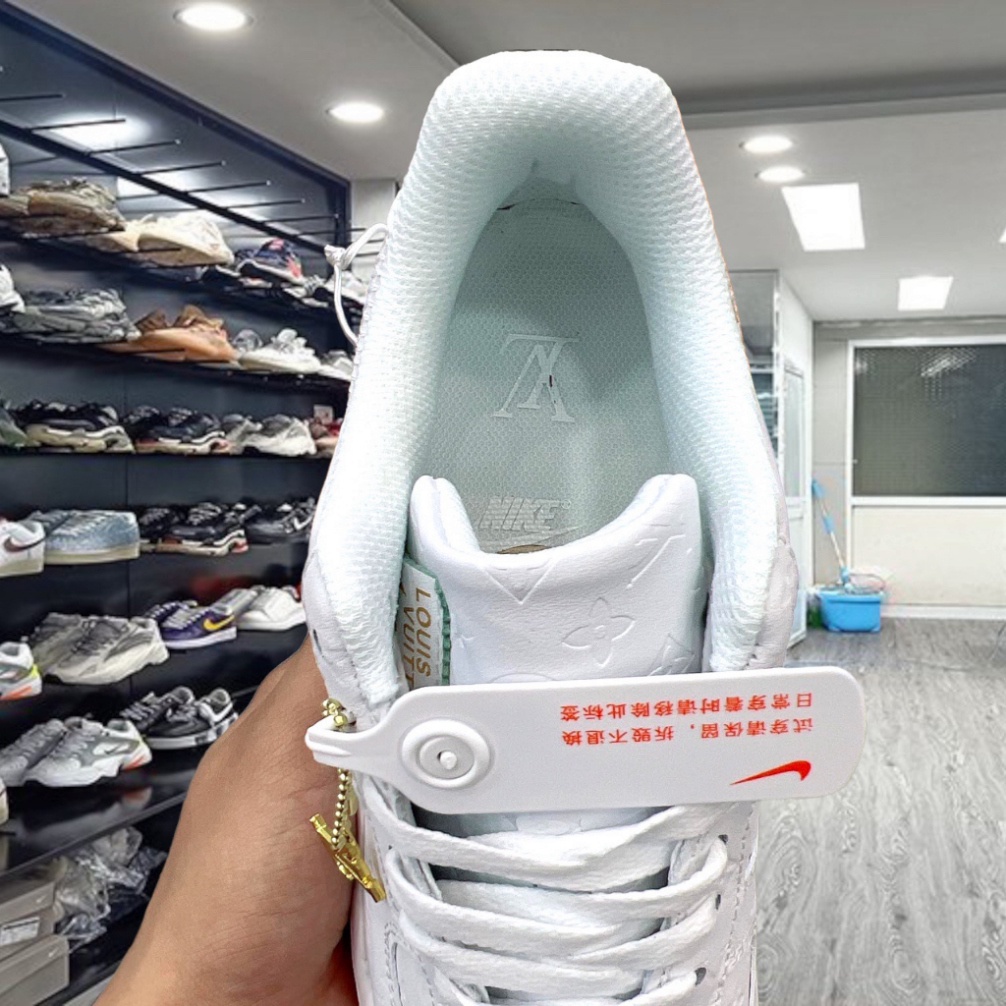 Giày AF1 LV Trắng, Giày thể thao Air Force mix LV trắng bản cao cấp Full Box - Yabi_ Boutique