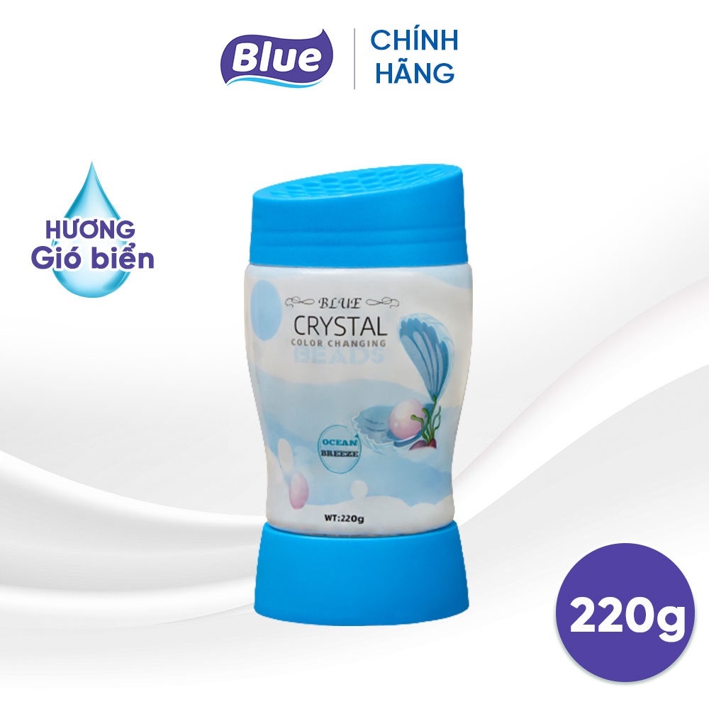 Sáp thơm khử mùi Blue Crystal 220G - Dạng hạt pha lê, có đèn LED, thơm phòng và ô tô