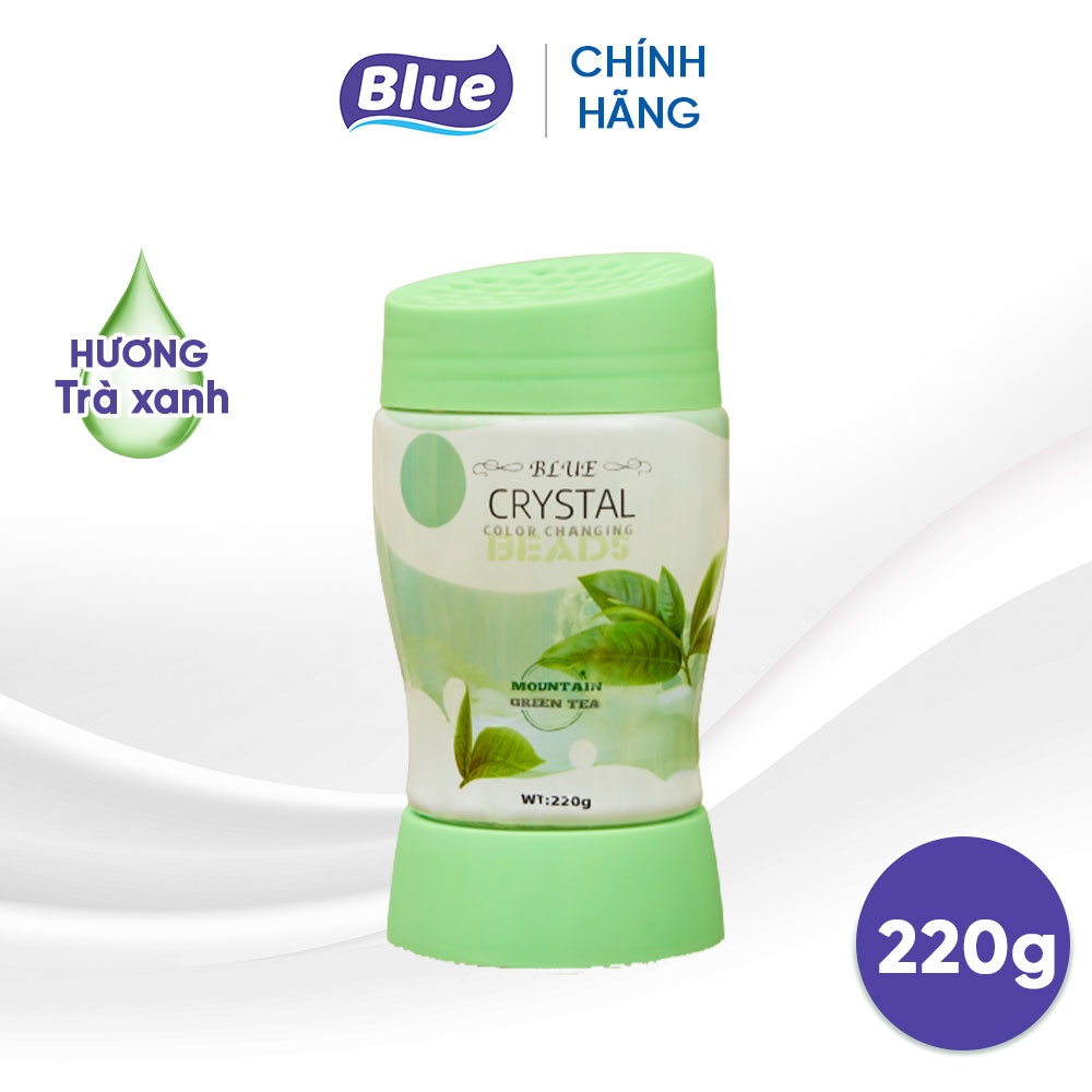 Sáp thơm khử mùi Blue Crystal 220G - Dạng hạt pha lê, có đèn LED, thơm phòng và ô tô