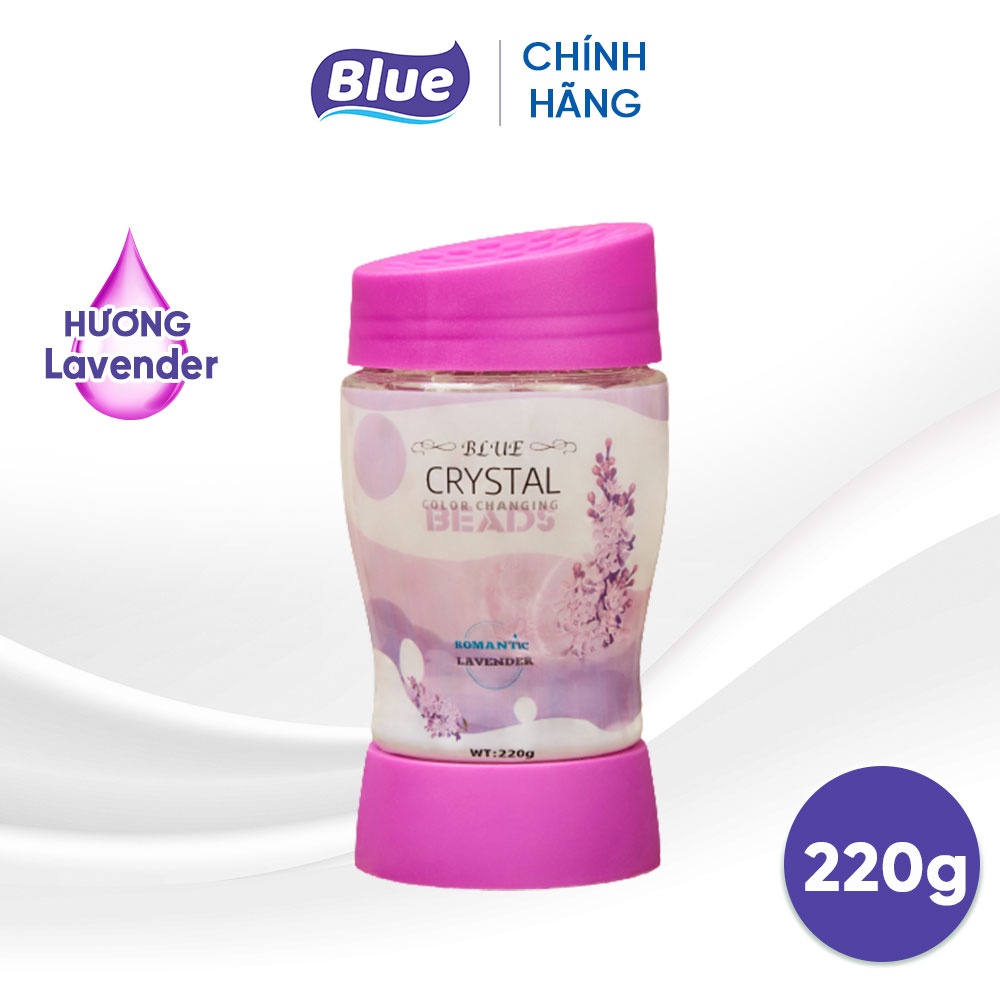Sáp thơm khử mùi Blue Crystal 220G - Dạng hạt pha lê, có đèn LED, thơm phòng và ô tô