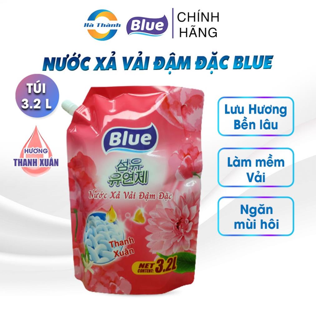 Nước Xả Vải Blue Hàn Quốc túi 3.2L - Hương thơm dịu nhẹ thân thiện với Làn da - Nước Xả vải ForBaby phù hợp mọi Máy giặt