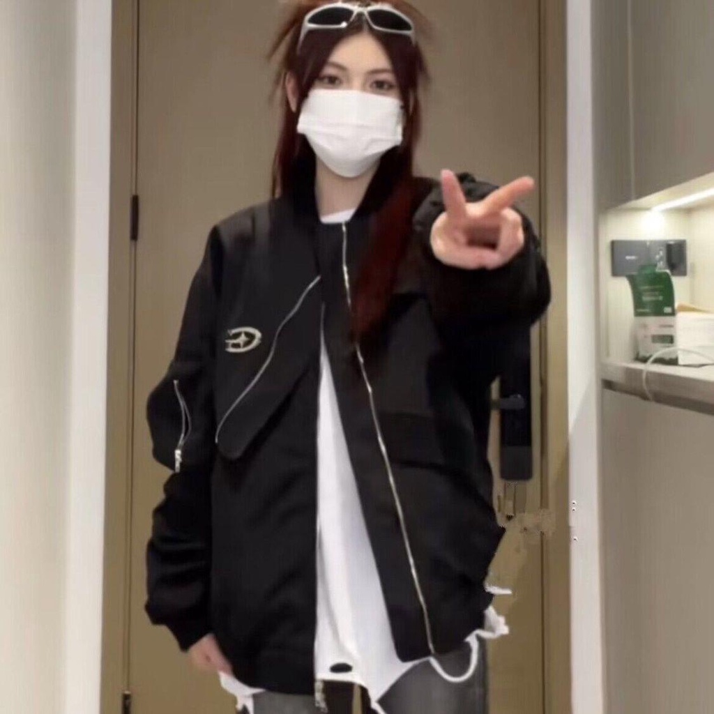 Áo Khoác Bóng Chày Dáng Rộng Phong Cách retro Mỹ Thời Trang Xuân Thu Dành Cho Nữ