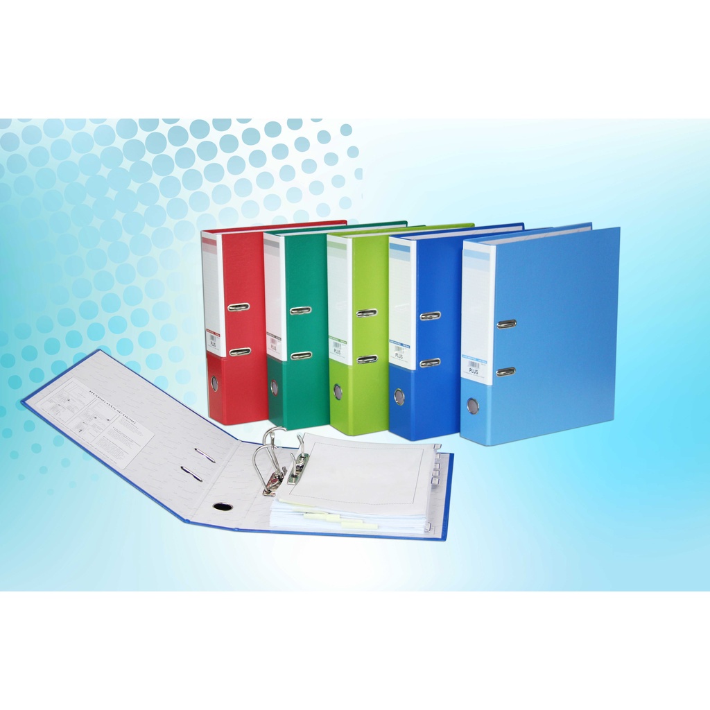 Bìa Còng Lưu Trữ Hồ Sơ PLUS BST Happy Color Size F4 Dày 5cm Sức Chứa Hơn 250 Tờ Giấy A4, Còng Kim Loại Chống Gỉ