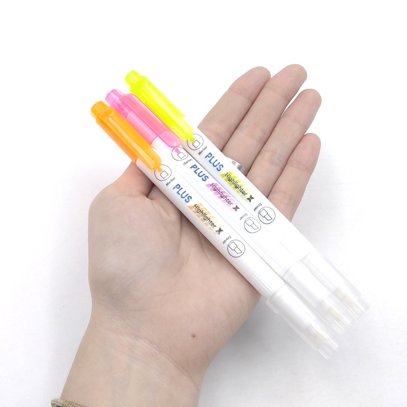 Combo 3 Bút Highlight Nhấn Dòng Dạ Quang PLUS Ma Thuật Phiên Bản Pokemon - Có Đầu Xóa Highlight Dạ Quang