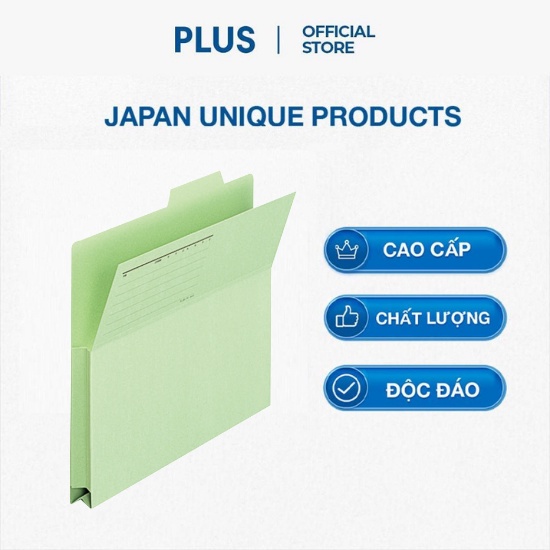 Combo 10 Bìa Đựng Phân Loại Hồ Sơ Bằng Giấy PLUS - Sức Chứa Đến 200 Tờ Giấy A4