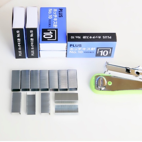 Combo 20 Hộp Ghim Bấm Số 10 PLUS - Thép Không Gỉ, Thiết Kế An Toàn, Sử Dụng Cho Đồ Bấm, Dập Ghim
