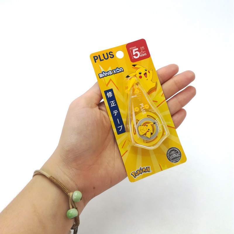 Combo 2 Bút Xóa Kéo, Băng Xóa Kéo, Bút Xóa Giấy PLUS A Họa Tiết Pokemon - Thiết Kế Dễ Sử Dụng, Có Nắp Bảo Vệ Đầu Kéo