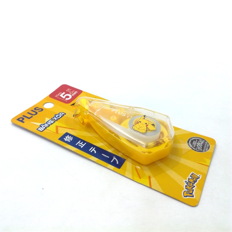 Combo 2 Bút Xóa Kéo, Băng Xóa Kéo, Bút Xóa Giấy PLUS A Họa Tiết Pokemon - Thiết Kế Dễ Sử Dụng, Có Nắp Bảo Vệ Đầu Kéo
