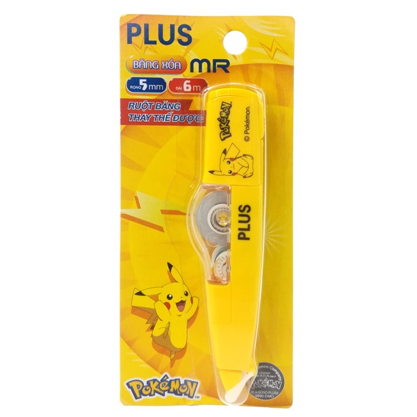 Bút Xóa Kéo, Băng Xóa Kéo, Bút Xóa Giấy PLUS Mr 5mm x 6m Phiên Bản Pokemon