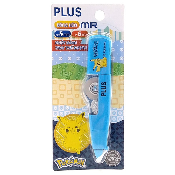Bút Xóa Kéo, Băng Xóa Kéo, Bút Xóa Giấy PLUS Mr 5mm x 6m Phiên Bản Pokemon