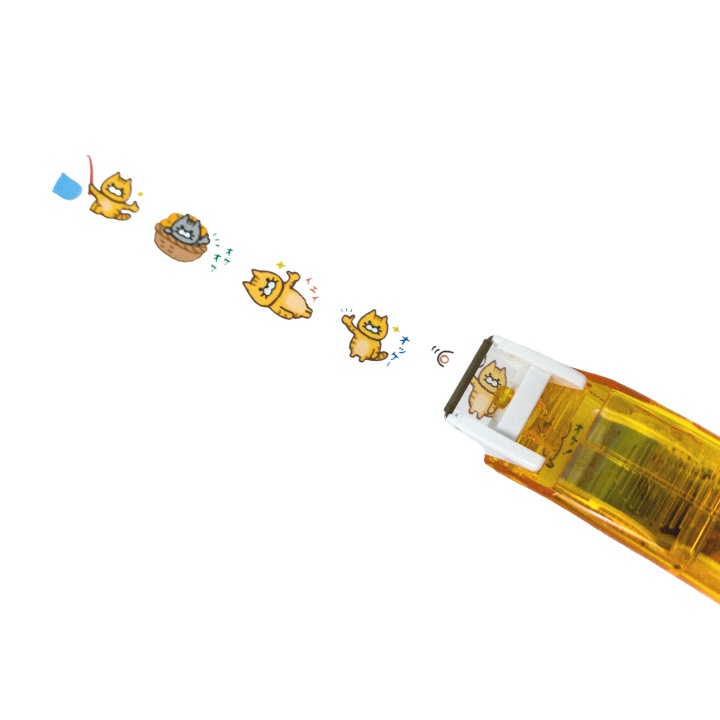 Băng Keo Dán Trang Trí Dạng Kéo PLUS Wide Deco Rush, Có Thanh Cắt Keo Tự Động - Họa Tiết Ngẫu Nhiên