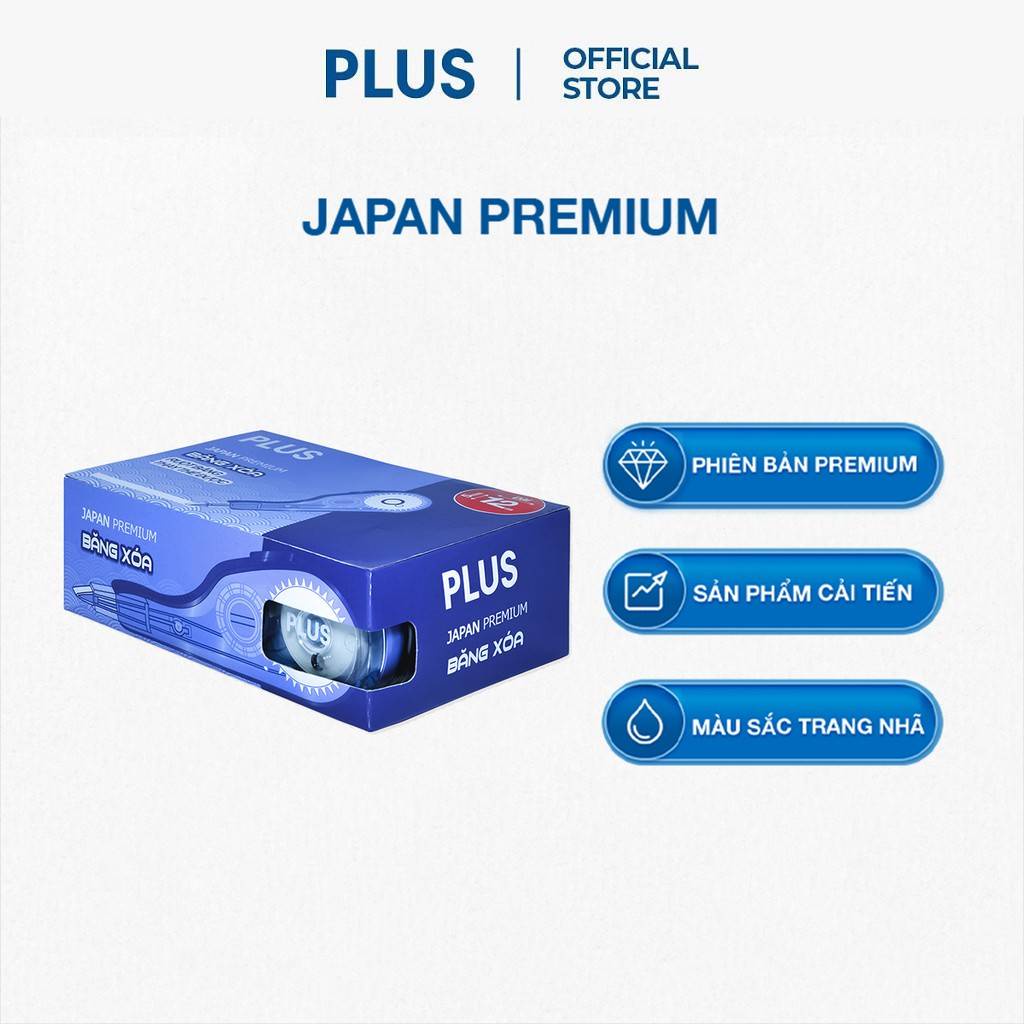 Combo 5 Bút Xóa Dạng Băng Kéo V PLUS Japan Premium - Thiết Kế Dễ Sử Dụng, Có Nắp Bảo Vệ Đầu Kéo