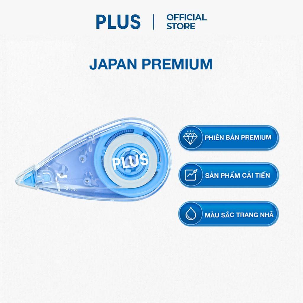 Combo 5 Bút Xóa Dạng Băng Kéo Mini PLUS Japan Premium - Thiết Kế Dễ Sử Dụng, Có Nắp Bảo Vệ Đầu Kéo