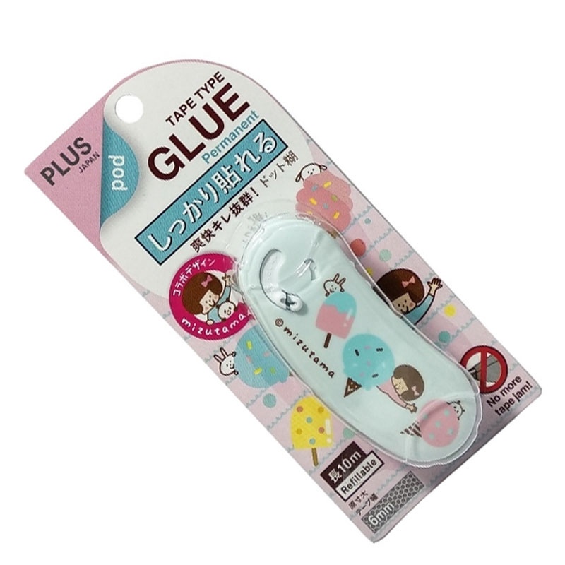 Combo 2 Băng Keo 2 Mặt Dạng Kéo PLUS Norino Pod Họa Tiết Mizutama - Tiện Lợi, Có Thanh Cắt Keo Tự Động
