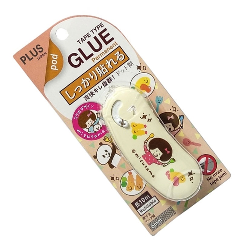 Combo 2 Băng Keo 2 Mặt Dạng Kéo PLUS Norino Pod Họa Tiết Mizutama - Tiện Lợi, Có Thanh Cắt Keo Tự Động