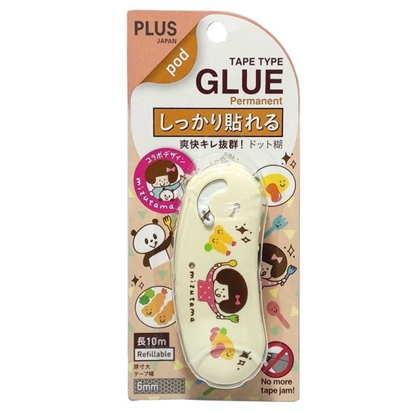 Combo 2 Băng Keo 2 Mặt Dạng Kéo PLUS Norino Pod Họa Tiết Mizutama - Tiện Lợi, Có Thanh Cắt Keo Tự Động