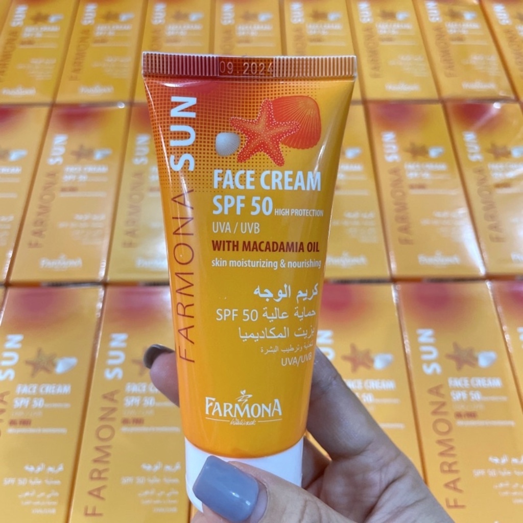 Kem Chống Nắng Farmona Sun Face Cream Oil Free SPF 50 Cho Da Dầu Mụn 50ml Chính Hãng