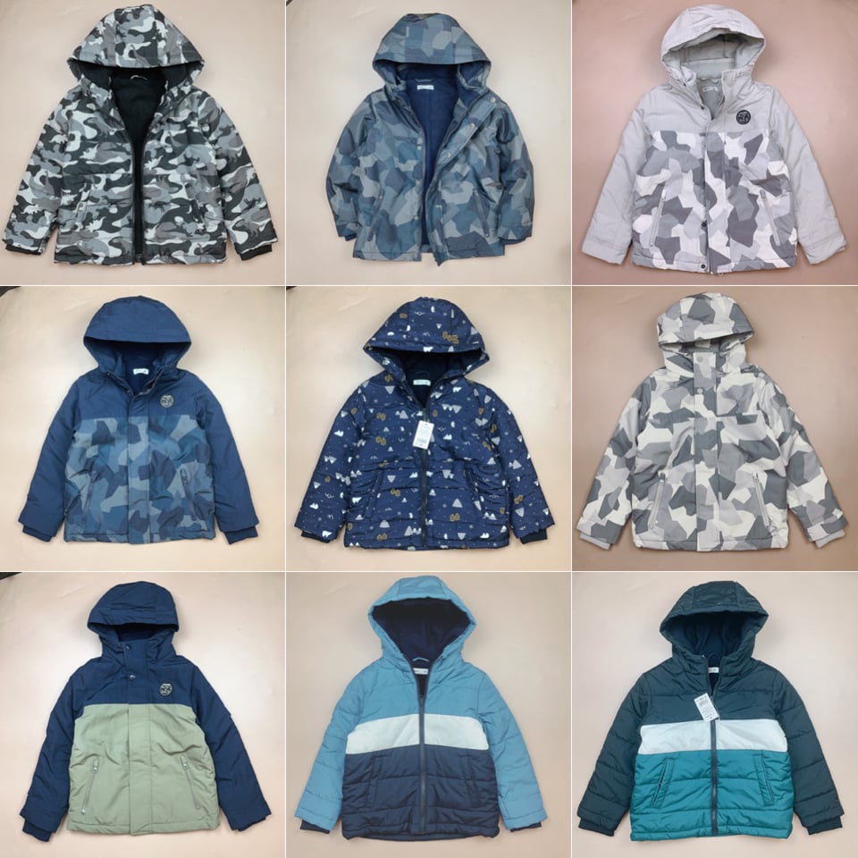 Áo khoác phao lót nỉ NET chống thấm nhiều màu BT size 6-14y