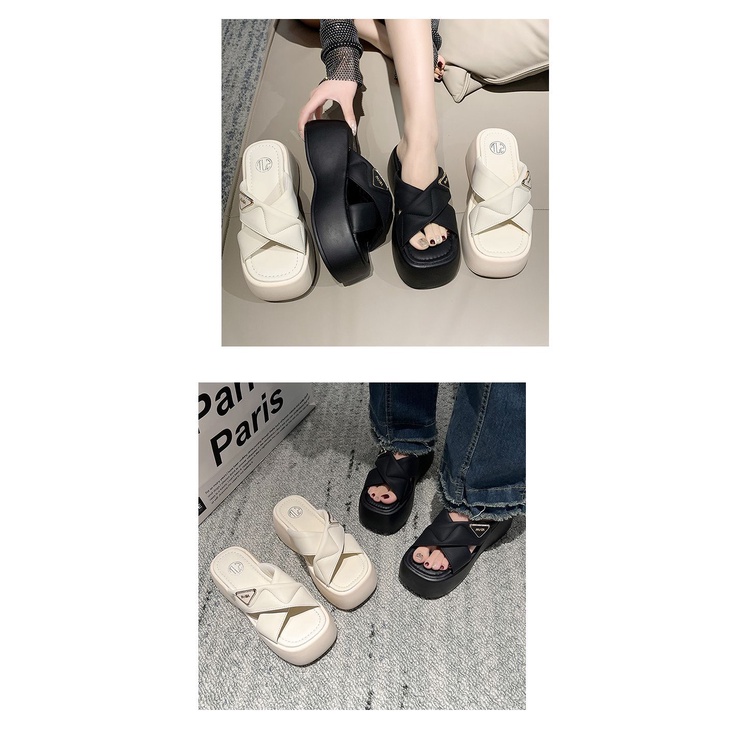 Dép Xỏ Ngón Đế Dày Quai Chéo Thời Trang Mùa Hè Cao Cấp Dành Cho Bạn Nữ