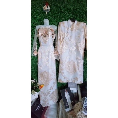 Thanh lý cặp áo dài nam nữ gấm tơ 2 lớp