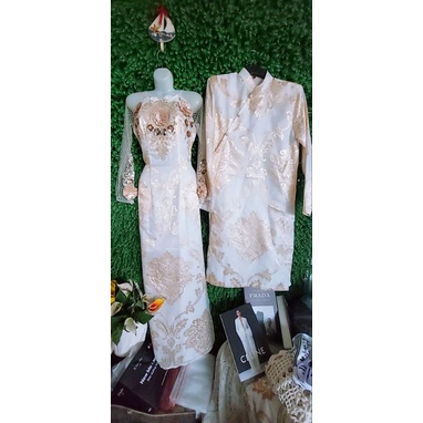 Thanh lý cặp áo dài nam nữ gấm tơ 2 lớp