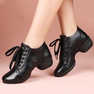 Giày Khiêu Vũ Bằng Da Bò Đế Mềm Mũi Vuông Thời Trang Dành Cho Nữ