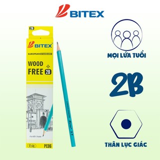 Hộp 12 bút chì đen 2b wood free pc06