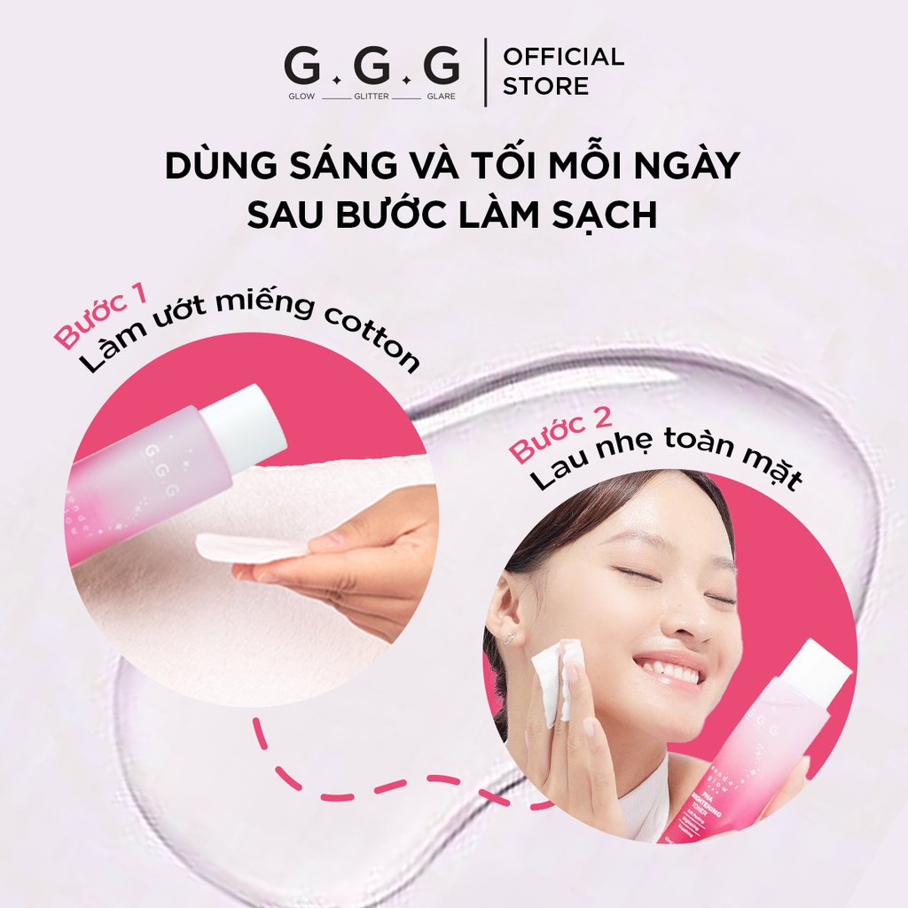 Toner PHA (Nước Cân Bằng) Peel Da Dịu Nhẹ Dưỡng Sáng Da GGG Wonder Glow PHA Brightening 150ml