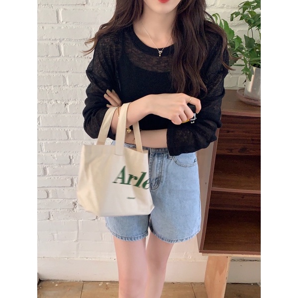 Áo len trơn mỏng cổ tròn AL51