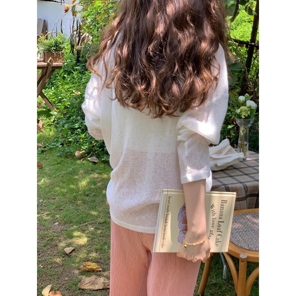 Áo len trơn mỏng cổ tròn AL51