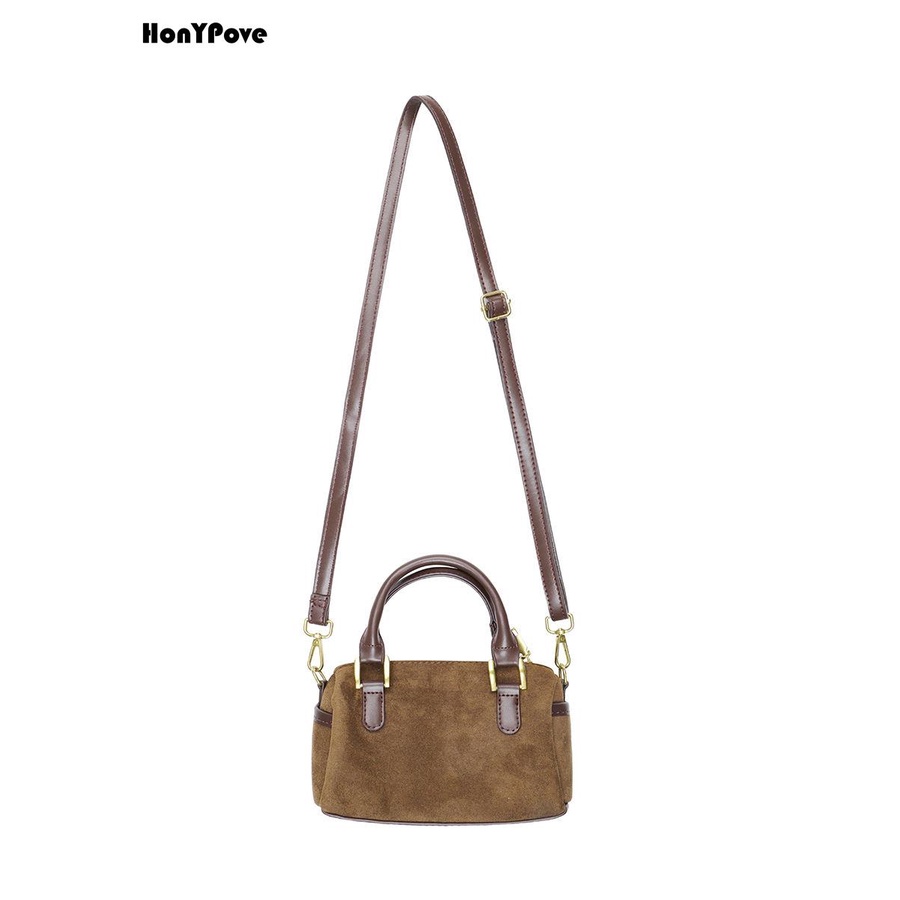 Honypove Túi Xách Da Lộn Đeo Vai Phong Cách retro Thời Trang Cao Cấp 2023