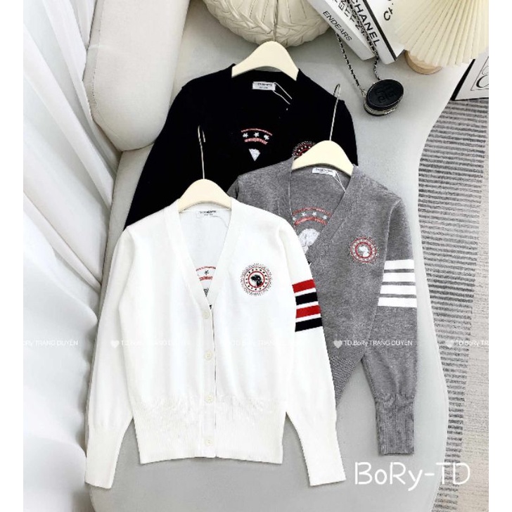 Áo cadigan len cún đá thêu hàng QCL1