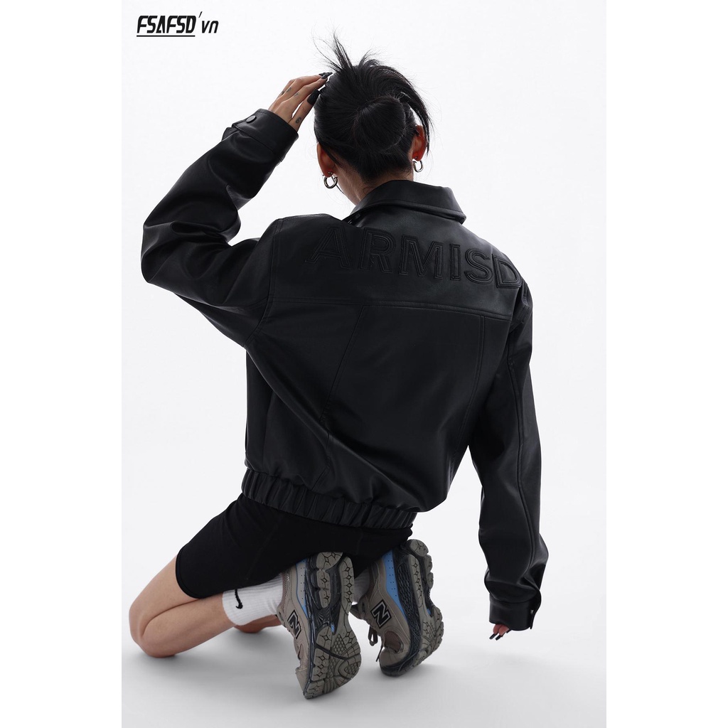 Áo Khoác Da Dáng Ngắn Phong Cách Đường Phố Thời Trang Mùa Xuân 2023 Cho Nữ