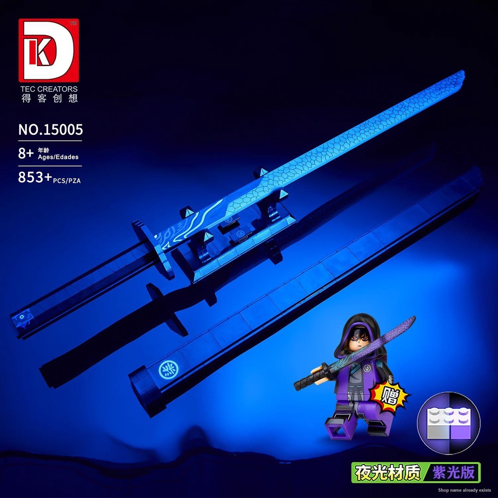 Tương thích với LEGO Demon Sword Ngàn Lưỡi Sát Thủ Wu Liuqi đồ chơi xếp hình Demon Slayer Nichirin Dao khối xây dựng cậu