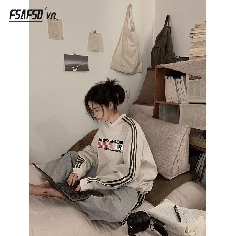 Áo Thun Nữ Dài Tay Lệch Vai Phong Cách retro Mỹ Mùa Thu Mới