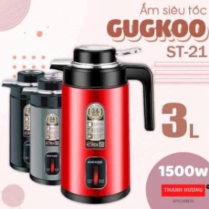 Ấm Siêu Tốc CUCKOO 2 in 1 Đun Sôi Nước Cực Nhanh - Dung Tích 3 Lít - Đun Sôi Và Ủ Nóng 24h Hàng Chính Hãng