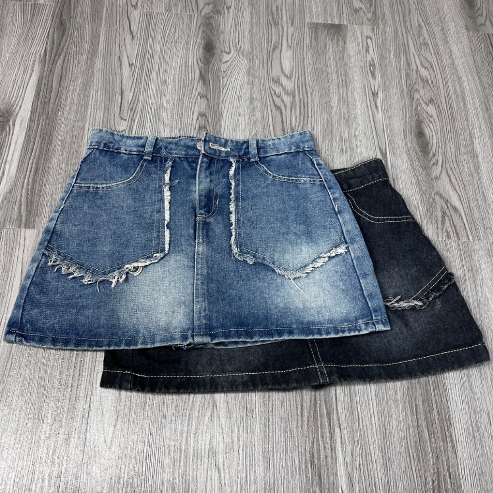 Chân váy jeans nữ short cạp gập chân váy bò ngắn 3 màu xanh đậm, Đen, xanh nhạt | BigBuy360 - bigbuy360.vn
