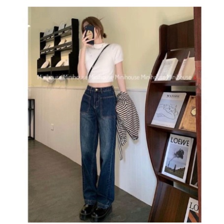 Quần Jean Ống Suông Dài, Quần Bò nữ ống rộng baggy Hàng Mới Về | BigBuy360 - bigbuy360.vn