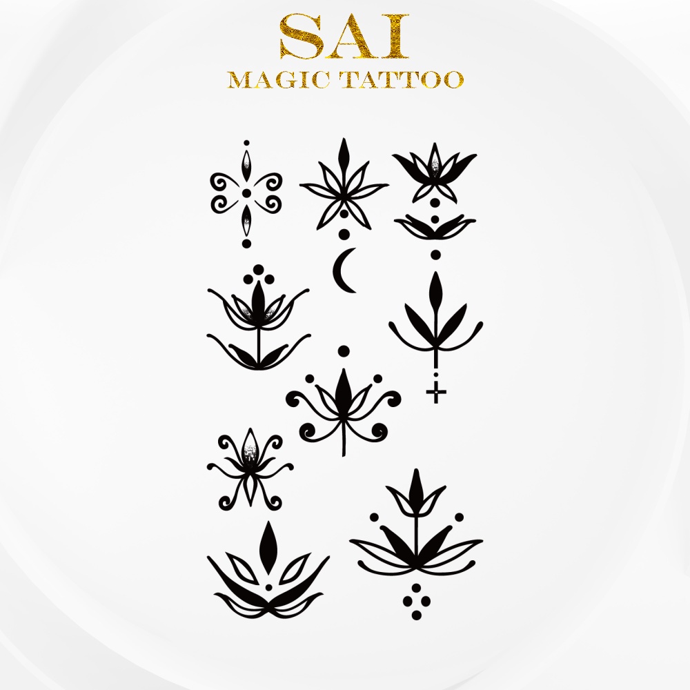 Miếng dán hình xăm tạm thời SAI MAGIC TATTOO 454 kích thước 10CM×06CM chống thấm nước lâu trôi lên đến 2 tuần