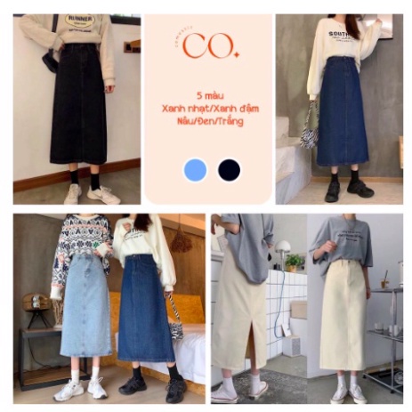 Chân váy jean dài nữ cạp điều chỉnh độ rộng bụng phong cách, váy bò nữ dáng dài cạp cao thanh lịch A14 Store_tutubi | BigBuy360 - bigbuy360.vn