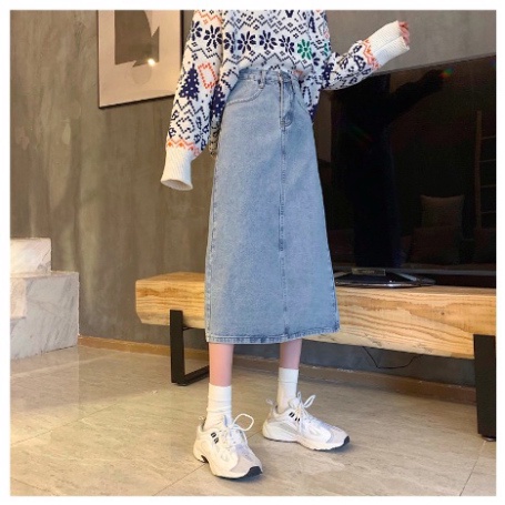 Chân váy jean dài nữ cạp điều chỉnh độ rộng bụng phong cách, váy bò nữ dáng dài cạp cao thanh lịch A14 Store_tutubi | BigBuy360 - bigbuy360.vn