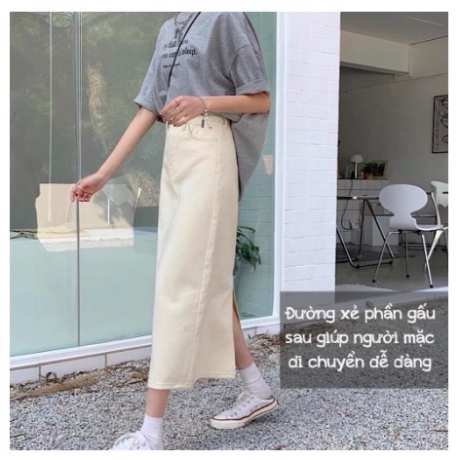 Chân váy jean dài nữ cạp điều chỉnh độ rộng bụng phong cách, váy bò nữ dáng dài cạp cao thanh lịch A14 Store_tutubi | BigBuy360 - bigbuy360.vn