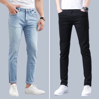 Quần jean nam co giãn 4 chiều, có Big size 28-36 quần bò nam màu đen trơn dáng ôm
